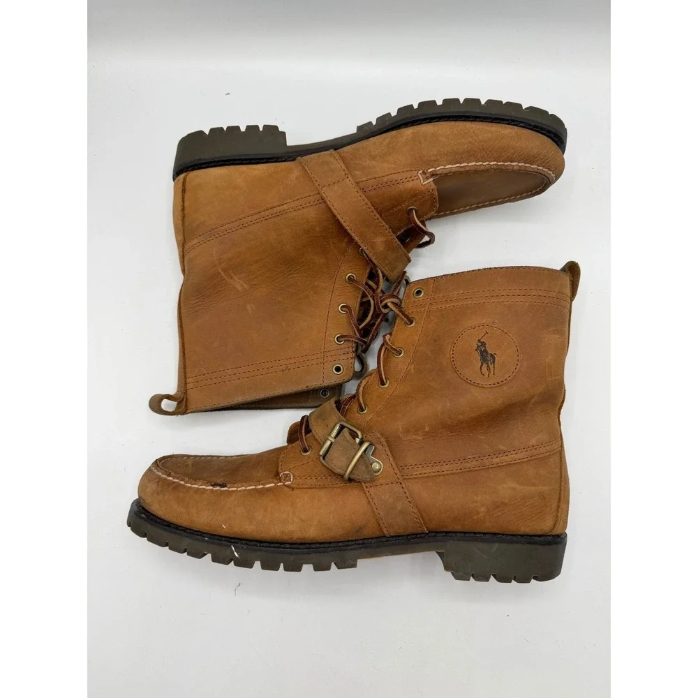 100% AUTHENTIC Ralph Lauren Polo Ranger Tan Boots 812089030 236 Size 13D